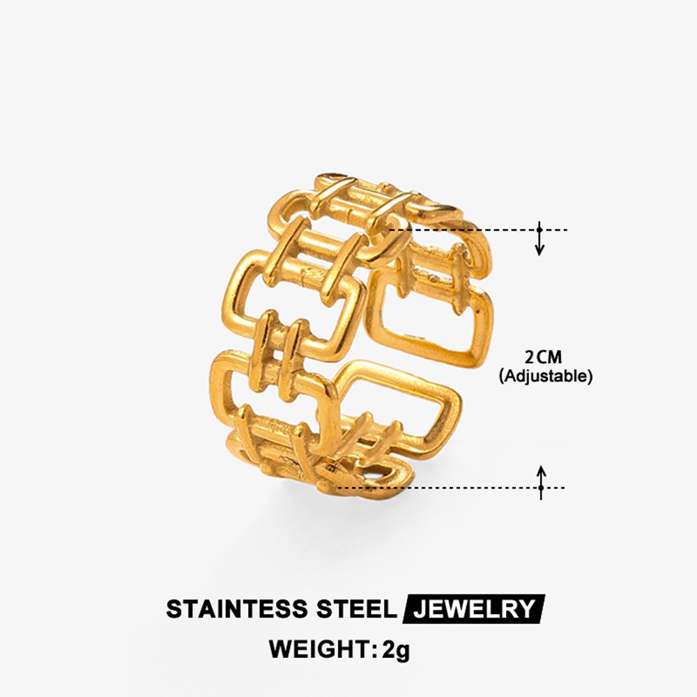 High-End Women's Fashion Stainless Steel Open Ring - Celebrity Style