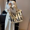 Sac cabas doux pour femme Thaïlande Maman Toile 2025 Nouveau Lettre Imprimée Simple Épaule Tendance