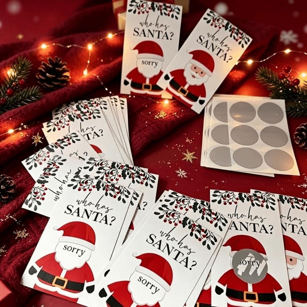Paper Scratch Off Cards Non-Cash Prize Draw Xmas Interactive Game Cards New Year Celebrations
