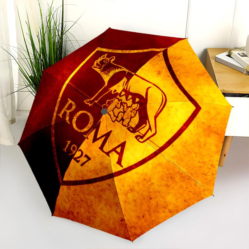 AS Roma  Pattern, Automatic Folding Umbrella, Portable and Foldable Design, 8 Ribs, a Christmas or Birthday Gift.
