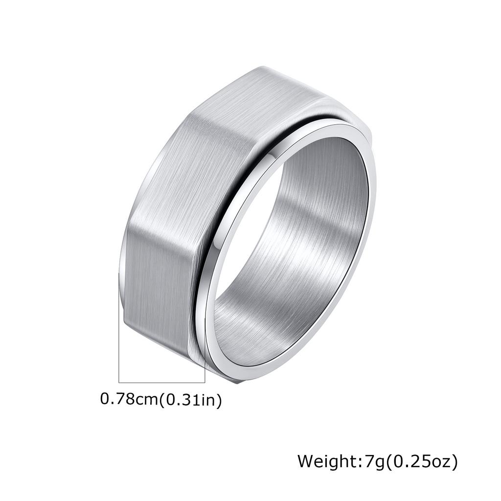 Stylish Hexagon Stainless Steel Ring for Men,Relieving Anxiety Decompression Neutral Spinner Ring,Trendy Casual Gifts