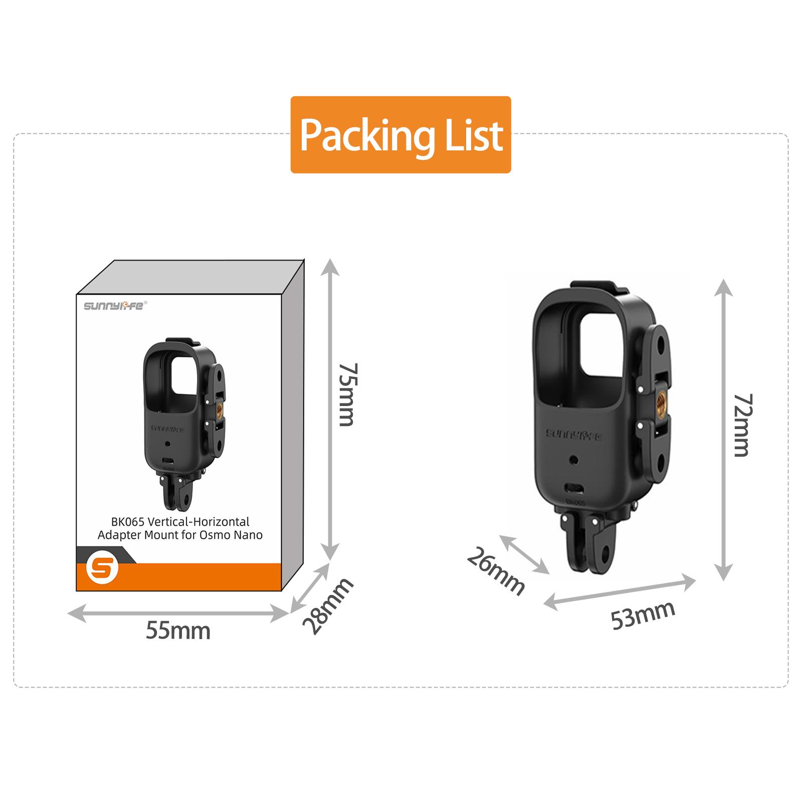

For DJI Osmo NANO Foldable Protective Frame Horizontal/Vertical Bracket Quick Release Expansion Cage Holder For DJI Osmo NANO