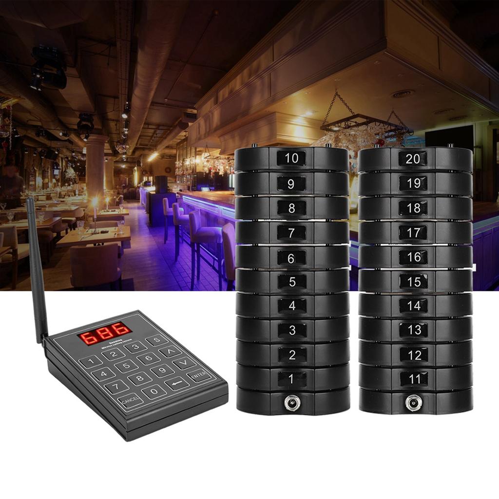 668‑S Drahtloser Gastkunden-Restaurant-Pager 1 Tastensender+20 Untersetzer-Pager