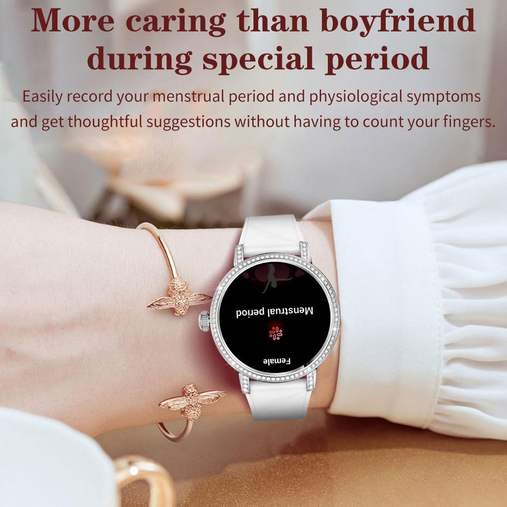 High-level Women Blue Tooth Call Smartwatch Sports Information Reminder Health Waterproof Alarm Clock Music Girl Smart Watch