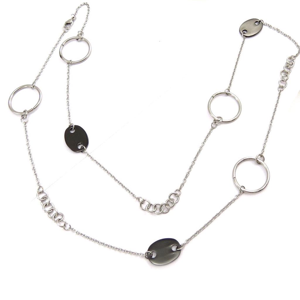 Les Trésors De Lily [K0743] - Ruthenium Steel 'Choreography' Necklace