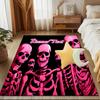 1PC Custom Name Pink Skeletons Artwork Theme Floor Mat Ideal for Living Room, Game Rooms, Office, Bedroom,Floor Mat Playful Design
