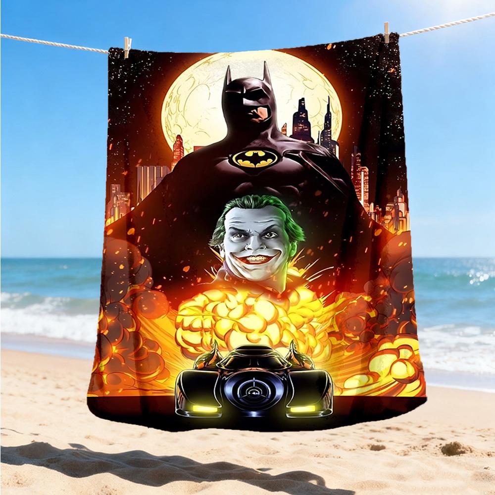 1pc Batman, Joker Outdoor Flannel Throw Blanket Soft, Lightweight & Warm for Sofa, Office