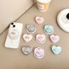 Colorful Heart-shaped Phone Airbag Holder English Light Luxury Instagram Style High-end Magnetic Suction Back Sticker Desktop TV Stand