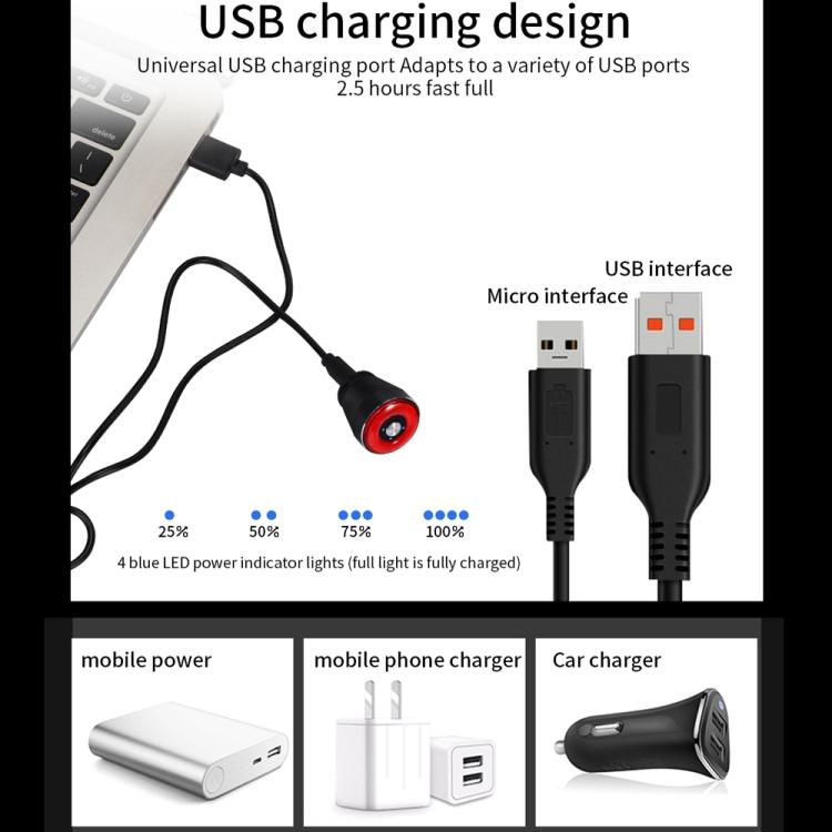 Antusi Q5 Lumină Spate Bicicletă Lumină Spate cu Inducție Automată la Frânare