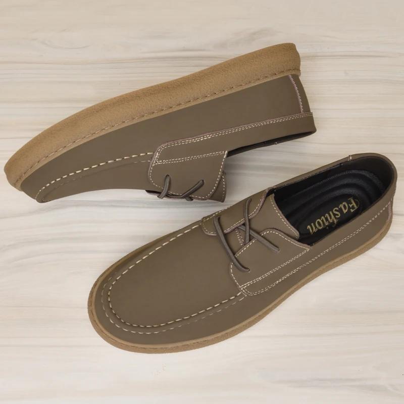 Elegantes Men Genuine Leather Shoes Business Dress Shoes All-Match Casual Flat Lace-Up Oxford Shoes Antiskid Man Formal Footwear