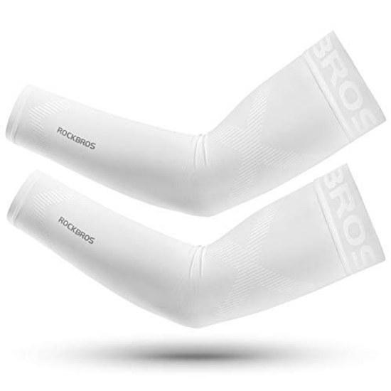 ROCKBROS Arm Cover Mens Summer Sleeve Cooling UPF50+ Sun Protection Moisture-Wicking Anti-Slip Outdoor Sports Golf Baseball Running