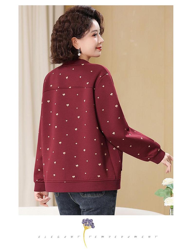 Plus Size Spring & Autumn Jacket Coat for Middle-Aged and Elderly Women - 2025 Collection