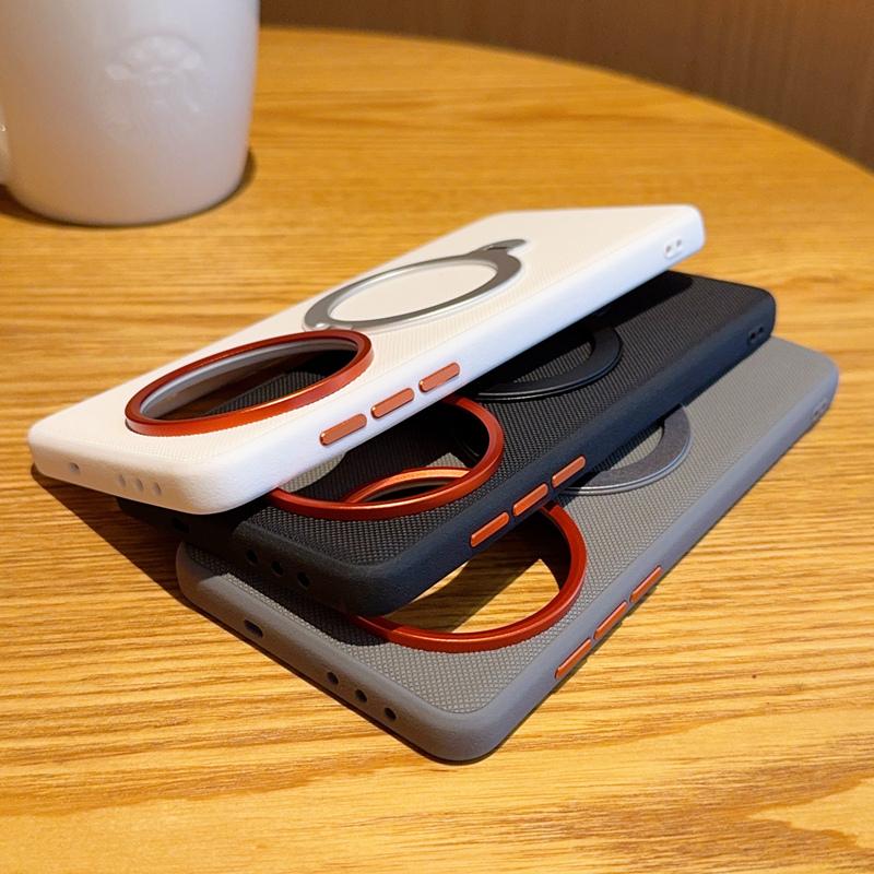 Für OnePlus 13 13T einfarbige Hülle mit drehbarem Magnetständer, stoßfest und fingerabdruckresistent