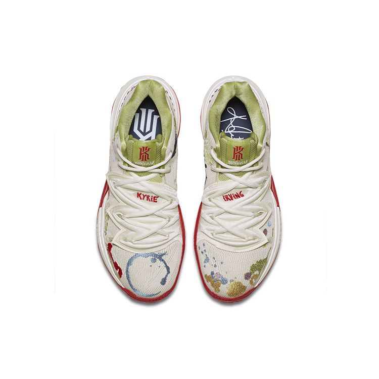Bandulu x Nike Kyrie 5 EP Embroidered Splatters Men Sneakers Cream light-bone green-red CK5837-100