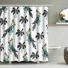 Green Bird Tropical Palm Tree Shower Curtain Bathroom Decor Home Supplies Easy  for Kids' Room Waterproof Fabric Fa