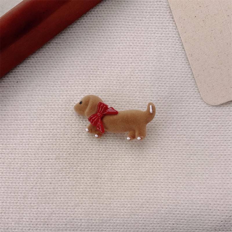 

Velvet Bow Puppy Hairpin Duckbill Clip Cute Girl Broken Hair Bangs Clip Edge Clip Hair Accessories Wholesale