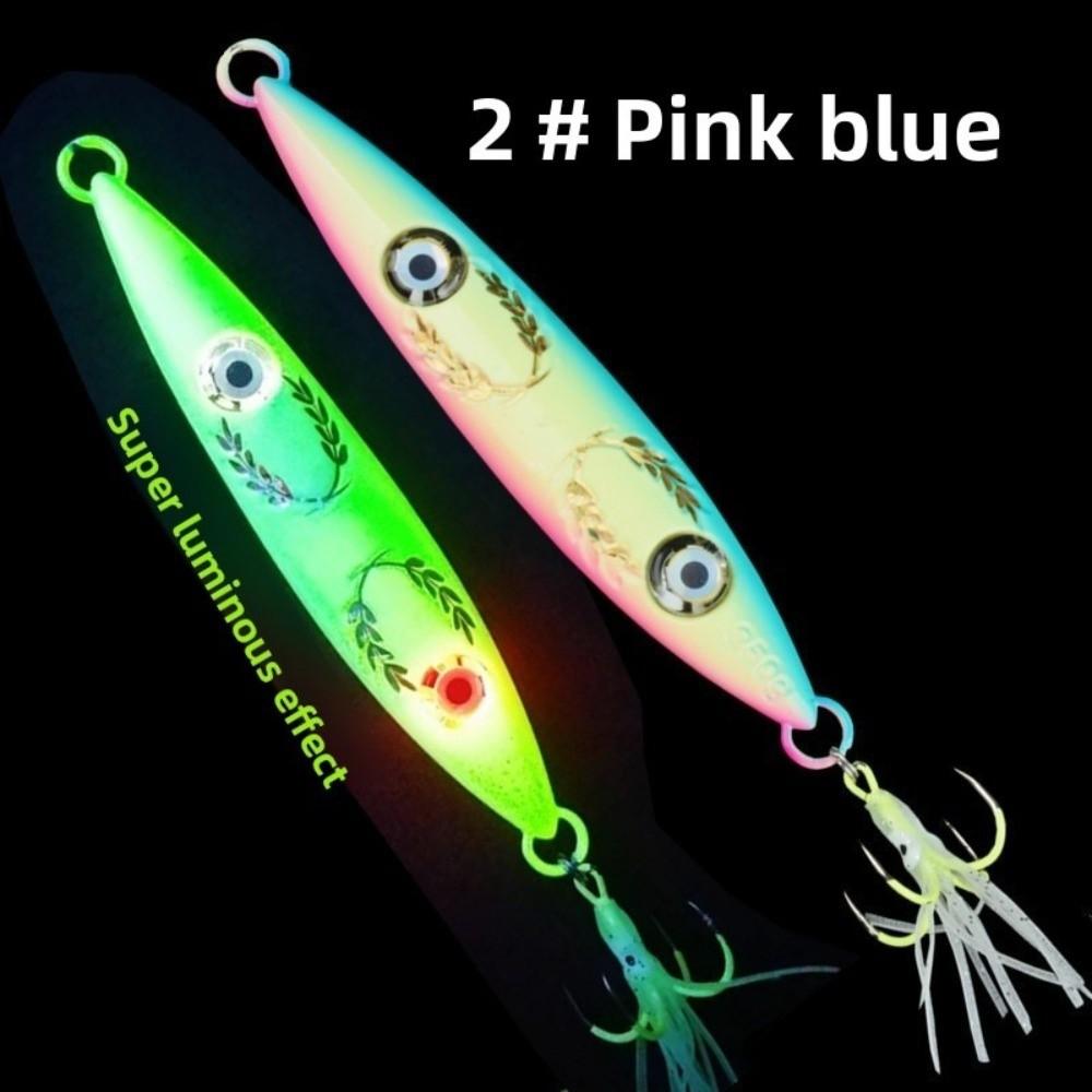 Hook Stripe Luminous UV Fishing Bait 200g 250g Slow Sinking Jig Glow Jig Lure UV Fishing