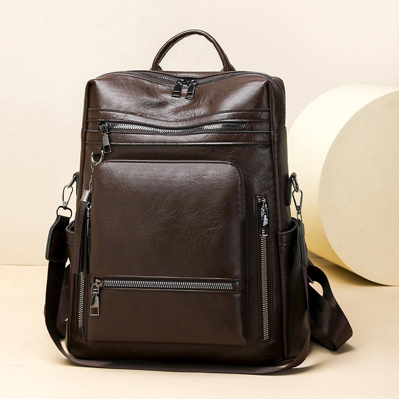 Double-shoulder Backpack for Ladies, Large Capacity, Simple Design, Travel Bag with Multiple Functions, Single Shoulder Bag