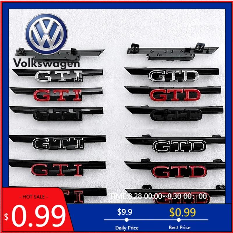 LMN1 VW 2026 Hot 1pcs ABS GTI GTD Logo Car Front Hood Grille Replacement Badge For Volkswagen VW Golf 8 Rline GTI Polo Jetta Touareg