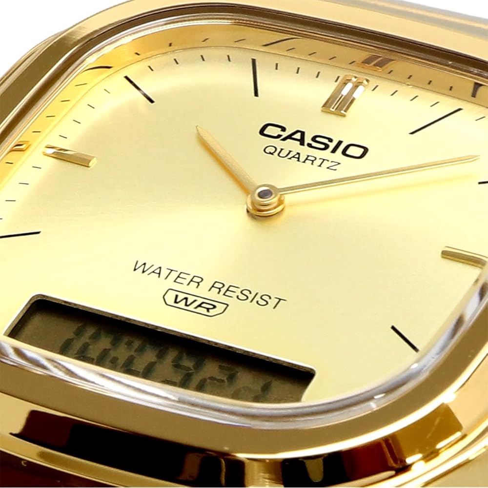 [Casio] CASIO Analog-Digital Quartz Watch Edgy Collection AQ-240EG-9A Unisex Dual Time Gold Overseas Model [Parallel Import]