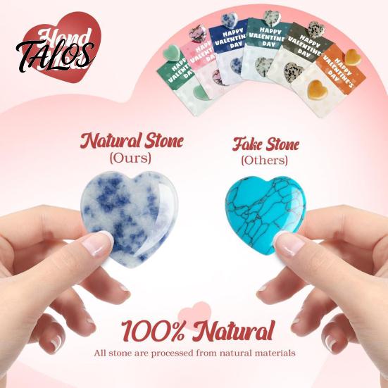 Polished Gemstone Pocket Gem Heart Valentine's Day Gift Rocks Crystal Shaped Keepsake for Kids Classroom Exchange Party Favors Shape
