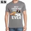 Fashion Tshirt Solid Color For her summer tshirt Streetwear Best Frenchie Dad Ever With Dog And Fist Bump Hiphop For her tops