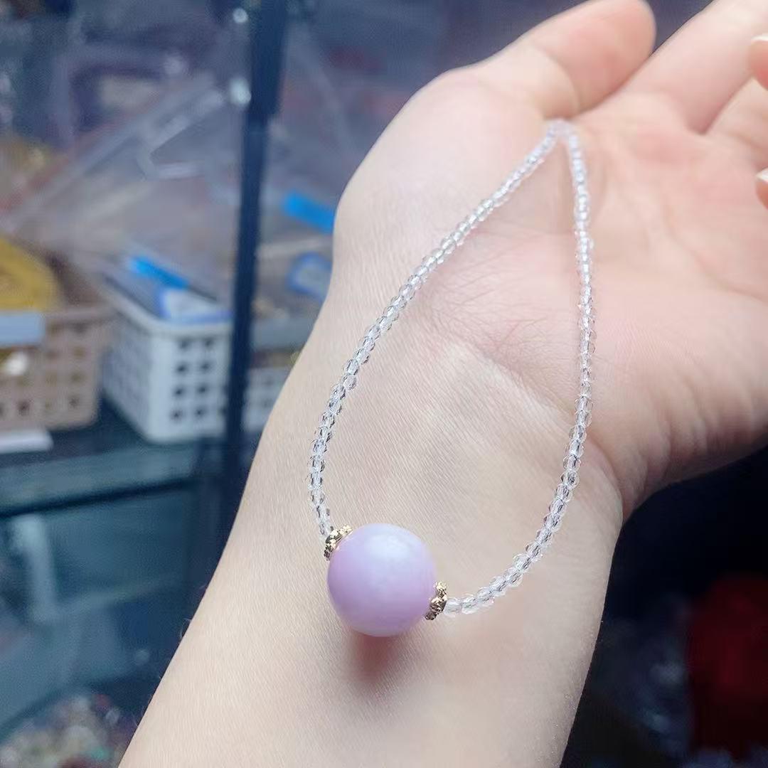 Изысканное фиолетовое ожерелье из липидолита для женщин - Модное и элегантное