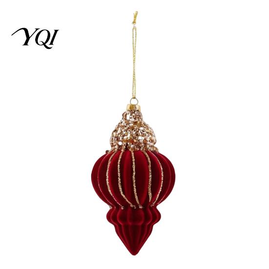Seasonal Garland Door Decorations Flocked Christmas Ornaments with Gold Edging, Retro Red Velvet Hanging Holiday Tree Decoration, Elk Gingerbread Man