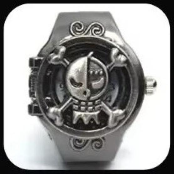 Luffy Franky Robin Pirate Japan Cartoon Animation Kid Finger Ring Watch Quartz Straw Hat Jewelry Gift Adjustable Silver Bronze Copper