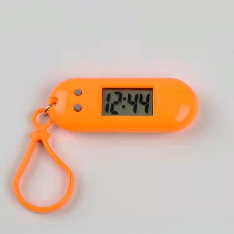 Sportliche LED Digitaler Schlüsselanhänger Taschenuhr Miniaturuhr für Studenten und Kinder Praktisches Reisezubehör für Rucksack