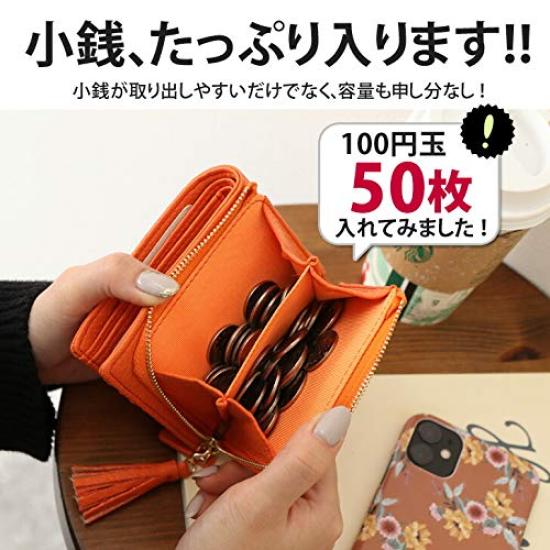 JOKnet Bifold Compact Mini Wallet with Large Coin Zipper Size F Women's Wallet, Capacity, Purse, Closure, Time-Saving Wallet, Orange,