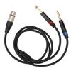 Y Splitter Dual 6.35mm Male To XLR Female 24K Gold Plated Microphone Splitter Cord  Home Studio