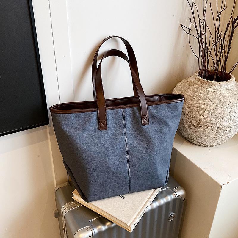 Casual Canvas Bag Large Capacity Women's Underarm Bag 2025 New Simple Tote Bag Versatile Shoulder Bag One Piece Dropship