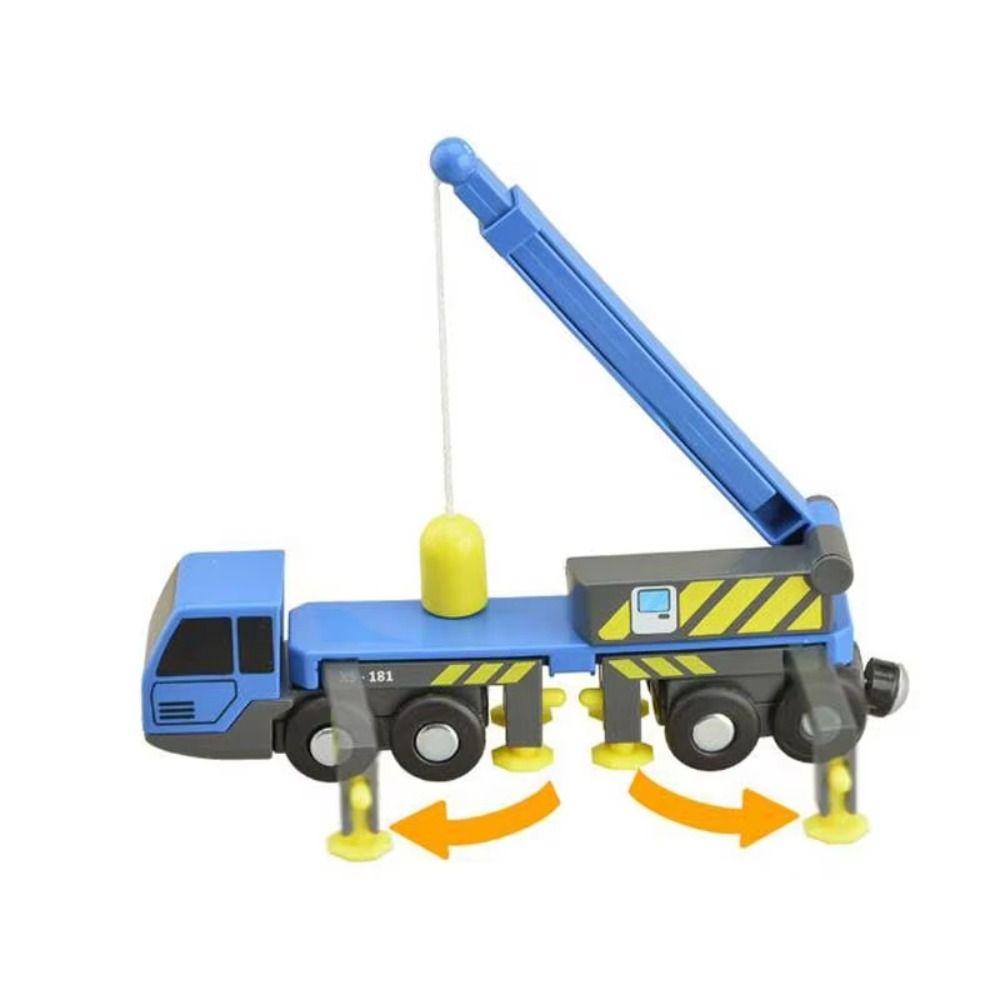 Inertial Sliding Lifting Truck Toy Vehicle Toys Wood Train Track Toy Crane Car Model  Boys Girls