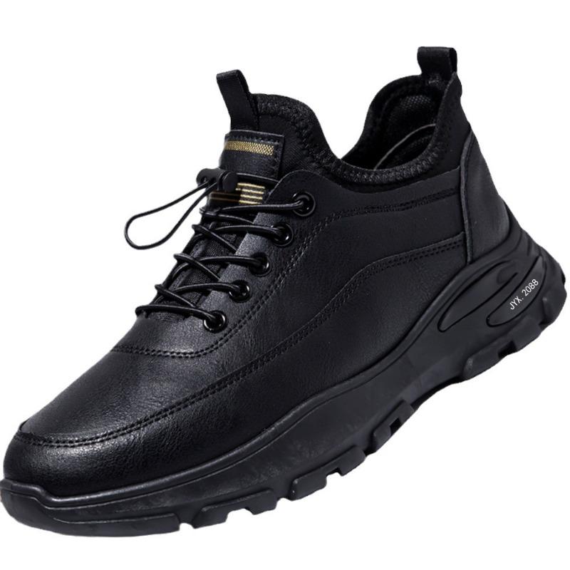 Leather casual shoes men's new outdoor men's shoes one-pedal non-slip work shoes black waterproof labor insurance shoes