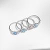 925 Sterling Silver Colorful CZ & Opal Eternity Bands Finger Ring Trendy Stackable Vacation Fine Jewelry For Women Gifts