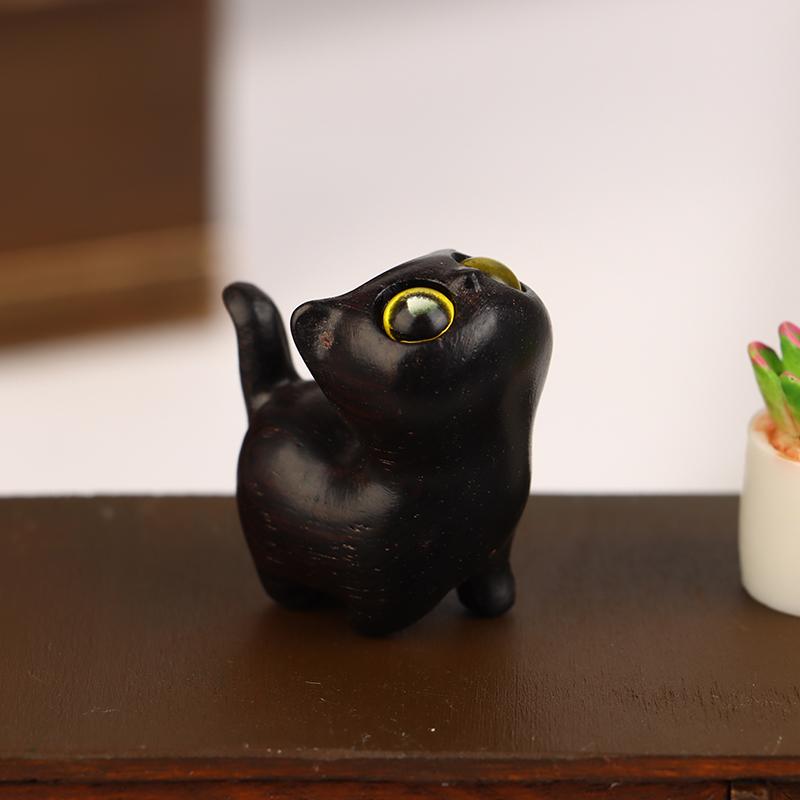 

Очаровательная деревянная фигурка котенка - декор для дома ручной работы в виде кошки, идеальная идея для подарка, фигурка кошки, аксессуары для кошек