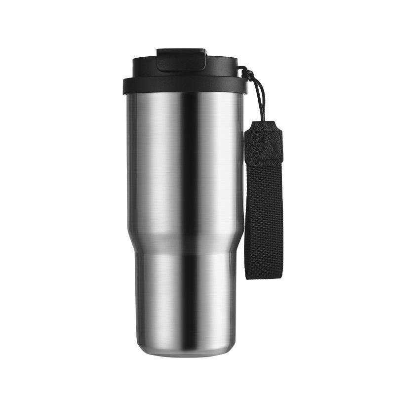 

Summer Vacuum Straw Water Cup Bingba Cup Student School Water Cup Large-capacity Thermos Cup Will Carry The Rope Coffee Cup 750ml