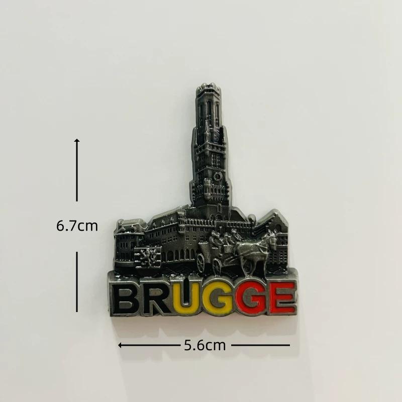 Belgium Brussels Antwerp Resin Fridge Magnet Stickers Travel Souvenir Gift Landscape Refrigerator Magnet Home Kitchen Decor