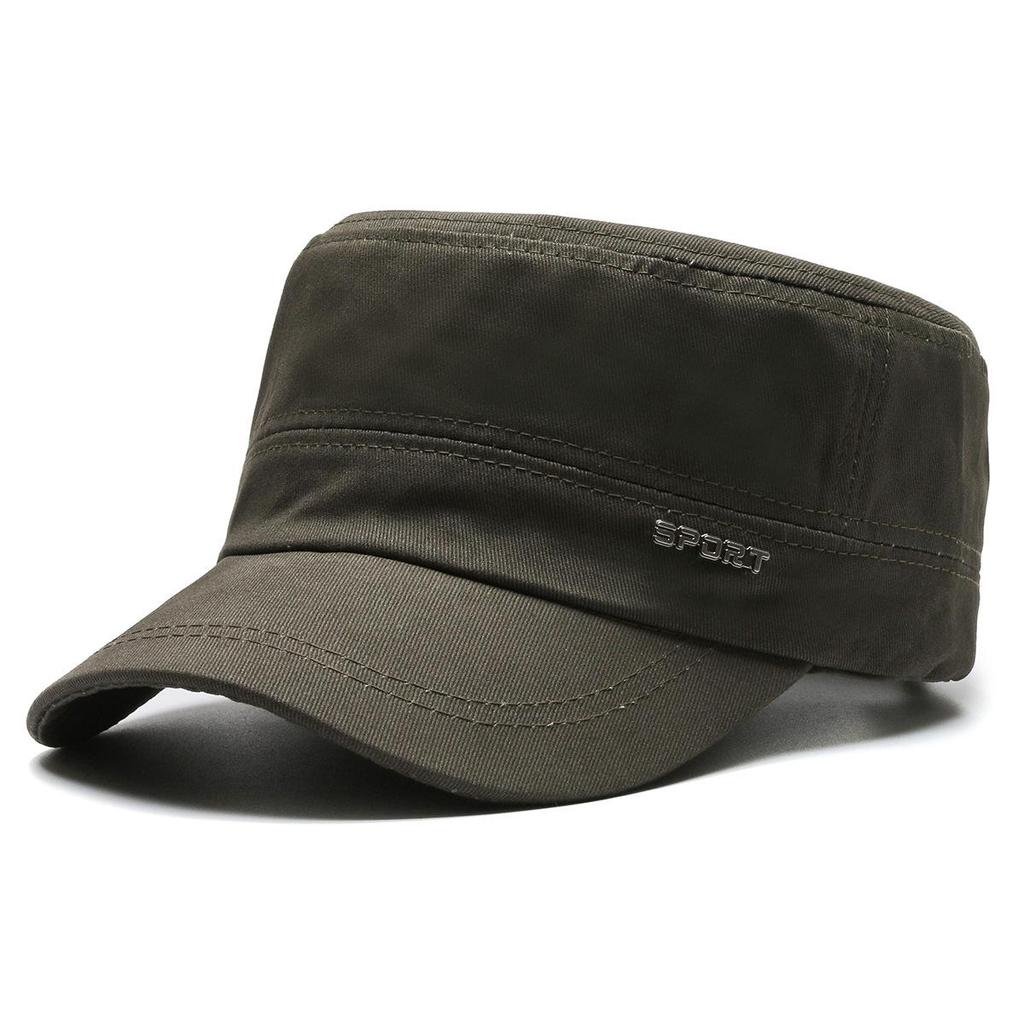 Hat Men Casual Cotton Military Caps Captain Flat Cap Sunshade Baseball Cap Training Cadet Army Trucker Cap Visors Hat Peaked Cap