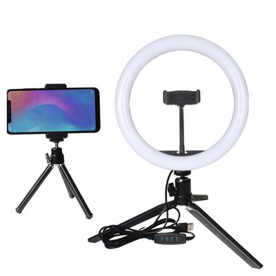 Selfie-Kamera-Lampe Rund Dimmbares Selfie-Licht & Mini-Stativ USB-betriebenes Licht Drehbarer Ausleuchtungswinkel für Live-Show-Lampe