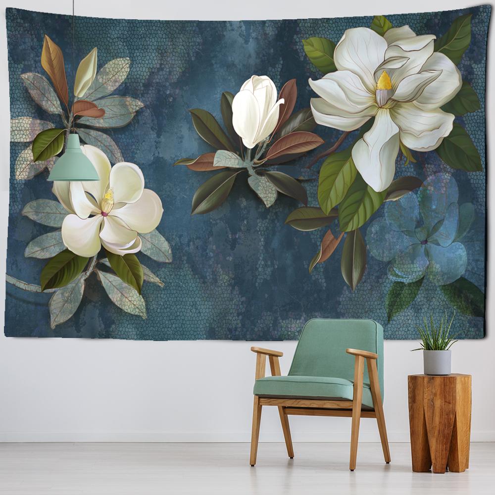 Printed Tapestry Flower Green Plant Wall Hanging Hippie Mandala Bedspread Bohemian Art Home Decor