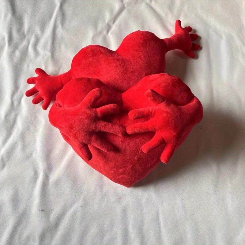 1pc Romantic Red Heart-Shaped Pillow with Hands, Microfiber Love Cushion for Sofa,Perfect Gift for Valentine's Day, Mother's Day