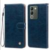 Portefeuille à rabat et coque de téléphone en cuir PU texture Crazy Horse Vintage pour Vivo V29e 5G Porte-cartes Support anti-choc Housse de protection