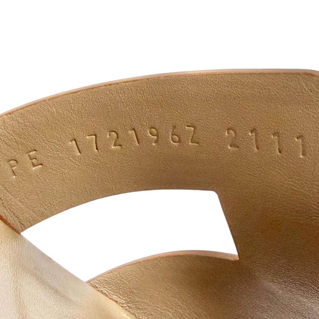 Excellent HERMES Sandals legend H logo leather wedge sole Brown 36.5 172196Z Used
