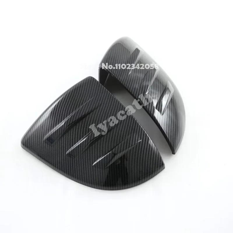 For MG 4 MG4 EV Mulan   2024 25 ABS black carbon fiber  Rearview Mirror Cover Side Wing Mirrors Cap Exterior accessories