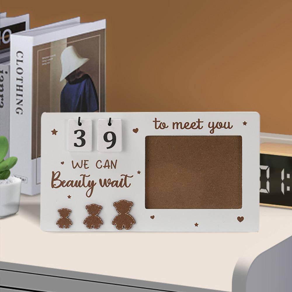 Wooden Sonogram Picture Frame Countdown Weeks Pregnancy Gift Ultrasound Photo Frame Pregnancy Must Haves Announcement