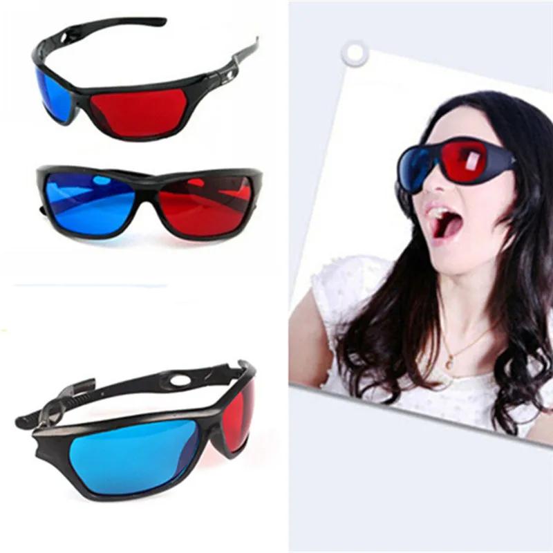 Premium New Universal 3D Plastic Glasses Red Blue Black Frame for Dimensional Anaglyph TV Movie DVD Game Glasses