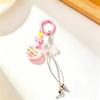 Sweet Cake Keychain Lanyard: Cute Beaded Bag Charm & Fashionable Ornament for Girls