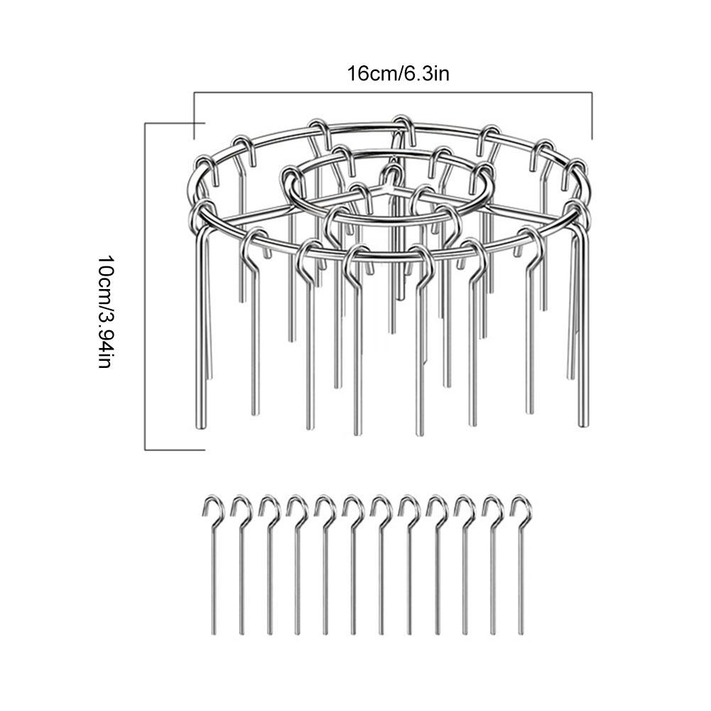 Air Fryer Special Grill Stainless Steel Round Hanging Skewer Rack 24/48 String Detachable Vertical Air Fryer Oven Barbecue Stand